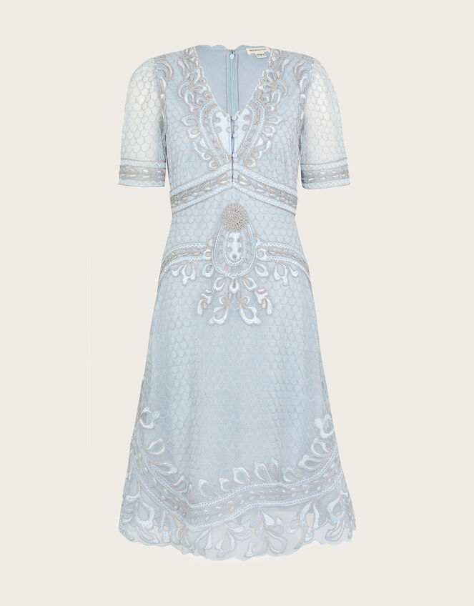 Siena Embroidered Dress, Blue (BLUE), large