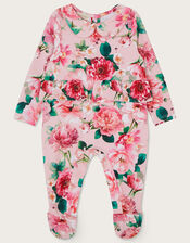 Newborn Sleepsuit Bloom Print , Pink (PINK), large