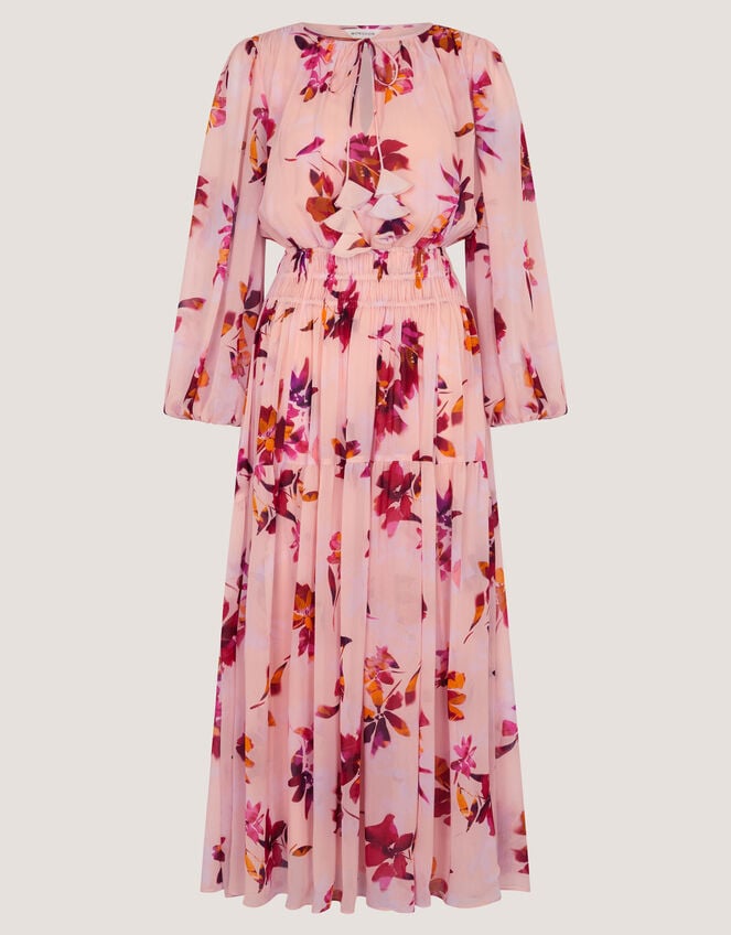Mabel Long Sleeve Floral Maxi Dress, Pink (PINK), large
