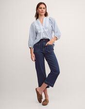 Callie Stripe Blouse, Blue (BLUE), large