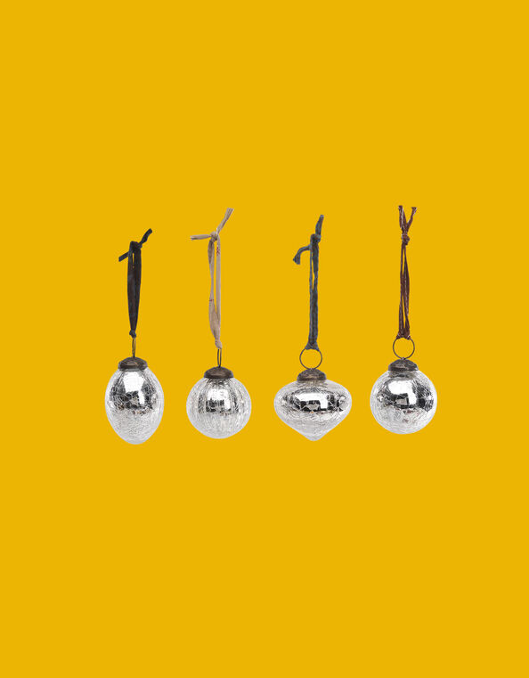 Nkuku Snow Drop Baubles 4 Pack, , large