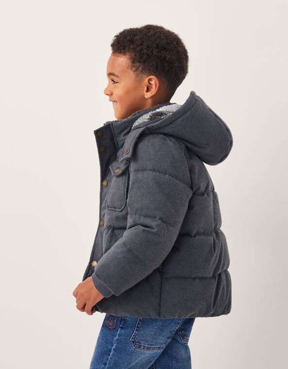 Hooded Duffle Coat, Blue (NAVY), large