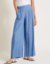 Peri Wide Leg Trousers, Blue (DENIM BLUE), large