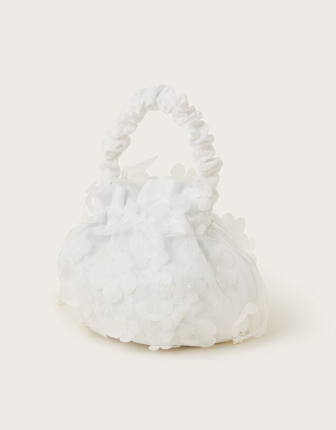 Flower Pouch Bag and Bow Hair Clip Set, , large