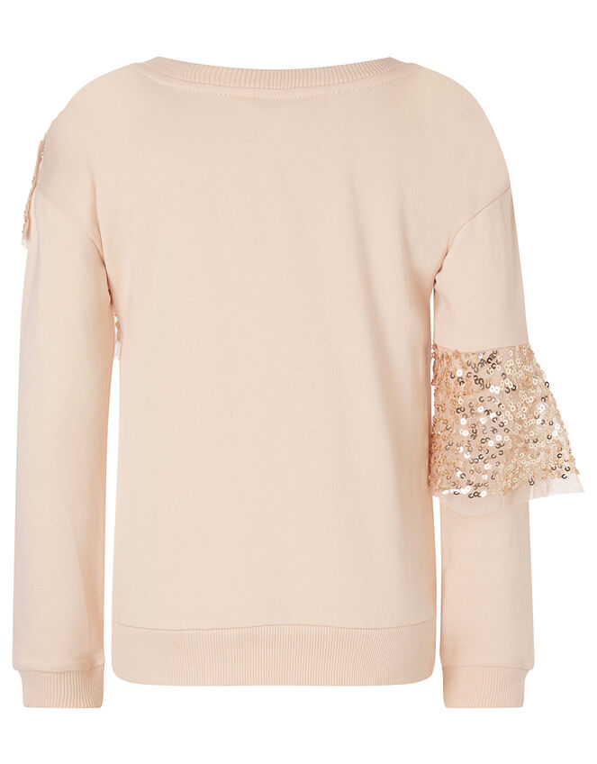 Sequin Sweatshirt and Skirt Set, Gold (ROSE GOLD), large