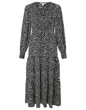 Monochrome Heart Midi Dress, Black (BLACK), large