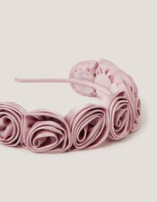 Rosette Satin Headband, , large