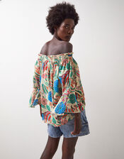East Santa Maria Floral Bardot Top, Multi (MULTI), large