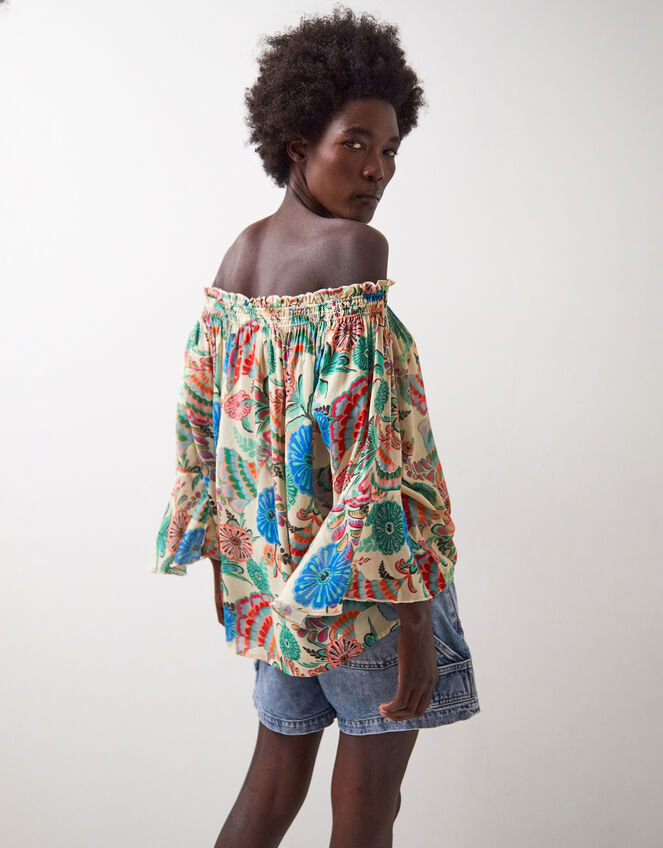 East Santa Maria Floral Bardot Top, Multi (MULTI), large