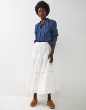 East Betsy Broderie Midi Skirt, Ivory (IVORY), large