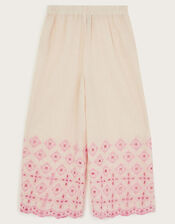 Broderie Wide Leg Pants, Ivory (IVORY), large