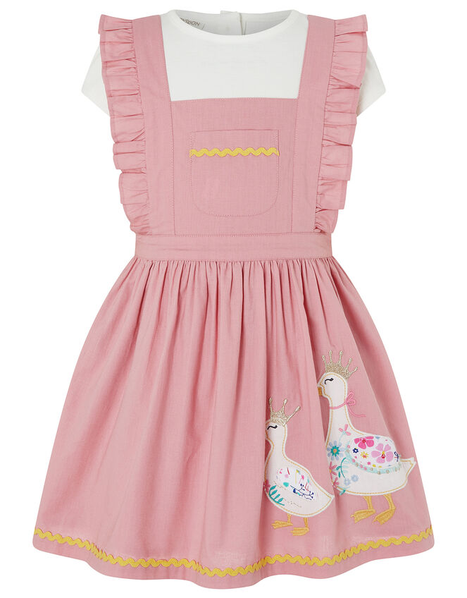 Baby Nellie Duck Pinafore and T-shirt Set, Pink (PINK), large