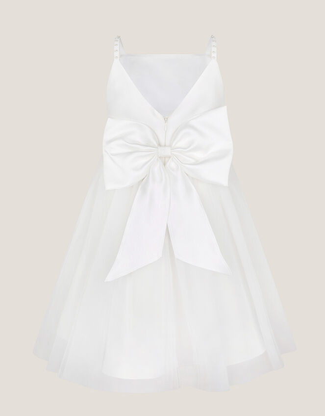 Pearl Embellished Bow Dress, Ivory (IVORY), large