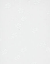 Lacey Flower Baroque Tights, White (WHITE), large