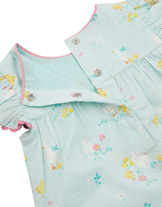 Newborn Chick Printed Romper , Blue (BLUE), large