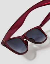 Flat Top Square Sunglasses, Red (BURGUNDY), large