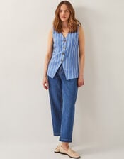 Susan Stripe Waistcoat, Blue (BLUE), large
