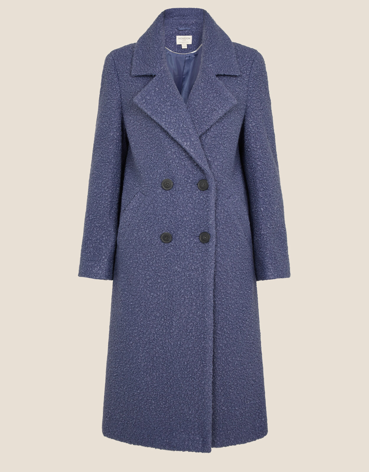 boucle coat blue