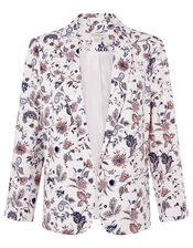 Floral Print Blazer, Ivory (IVORY), large