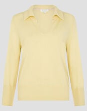 Cara Collar Cashmere Jumper, Yellow (YELLOW), large