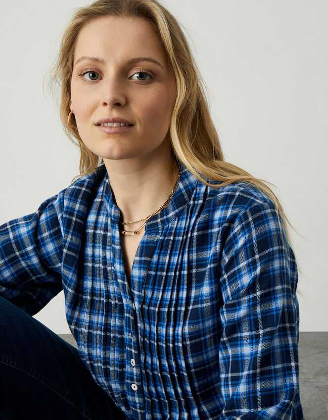 Check Longline Shirt, Blue (BLUE), large