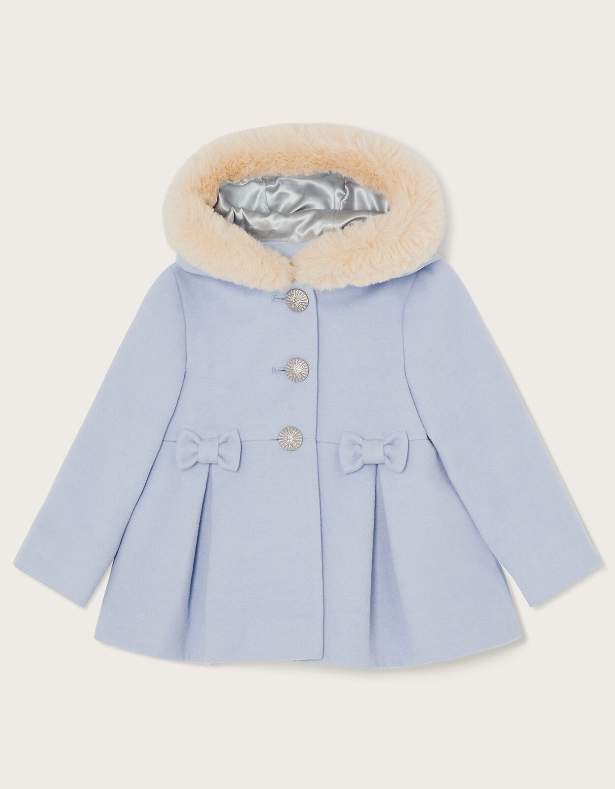 Baby Hooded Bow Swing Coat Blue