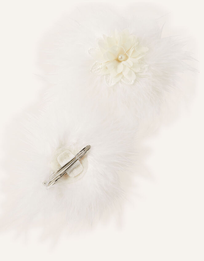 Pearl Pom-Pom Fluffy Hair Clips, , large