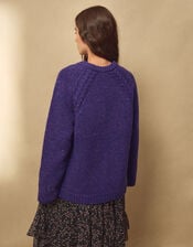 East Ami Cable Knit Jumper, VIOLET, large
