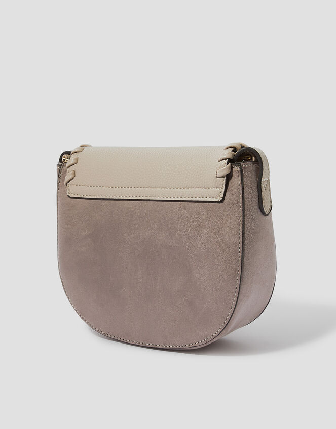 Petra Woven Satchel Cross-Body Bag, Grey (GREY), large