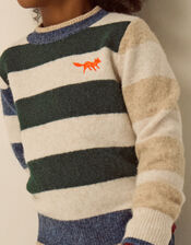 Colourblock Stripe Jumper, Cream (CREAM), large
