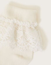Heart Lace Socks, Ivory (IVORY), large
