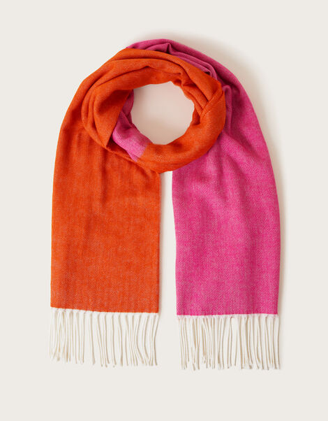Midweight Two-Tone Scarf Pink, Pink (PINK), large