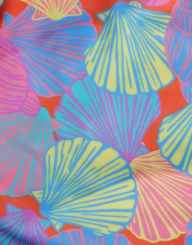 Shell Print Ruched Swimsuit, Multi (MULTI), large