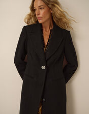 Celia Wool Blend Coat, Black (BLACK), large