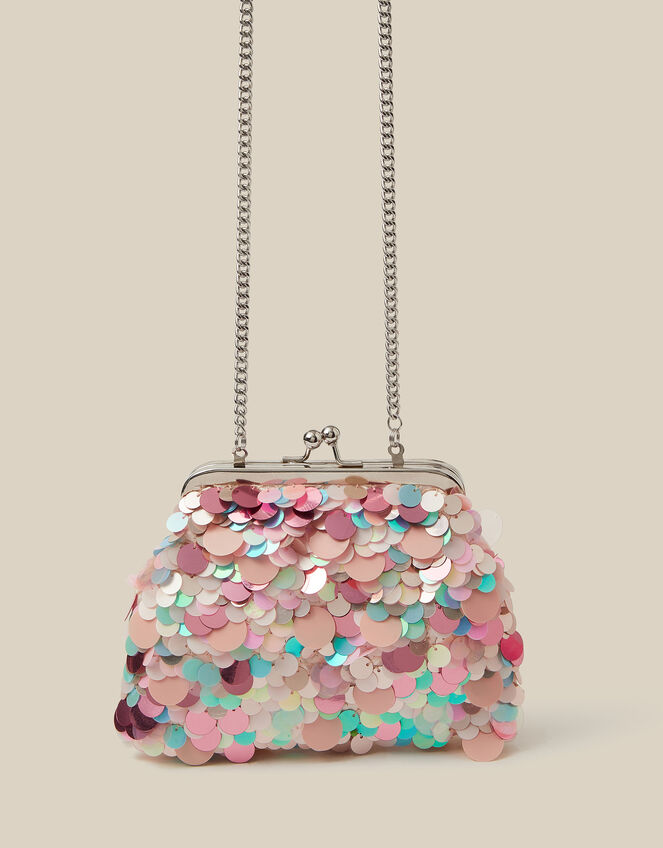 Sequin Clip Frame Bag, , large