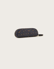 Star Print Leather Pencil Case, , large
