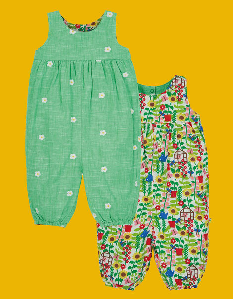 Frugi Nia Reversible Dungarees Multi, Multi (MULTI), large