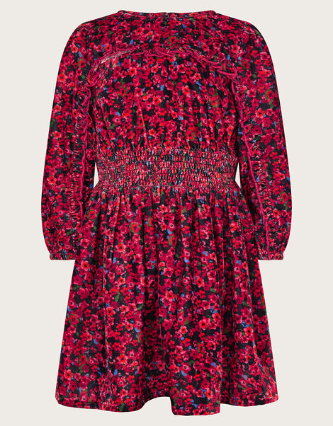 Ditsy Floral Print Dress, Black (BLACK), large