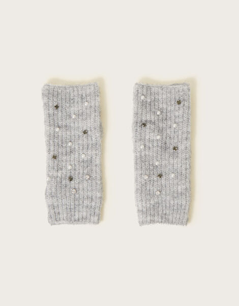 Fingerless Knit Gloves, , large