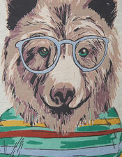 Bear Print Sweatshirt, Gray (GREY), large