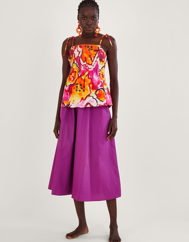 Patsey Flared Midi Skirt Purple | Skirts | Monsoon Global.