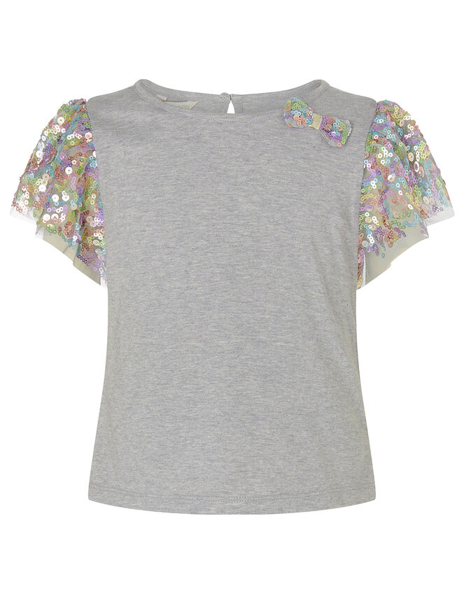 Rainbow Sequin T-shirt and Skirt Set, Grey (GREY), large