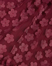 Baby Nayla 3D Flower Party Dress, Red (BURGUNDY), large