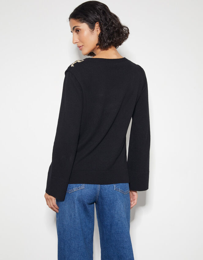 Bree Bow Neck Jumper, Black (BLACK), large