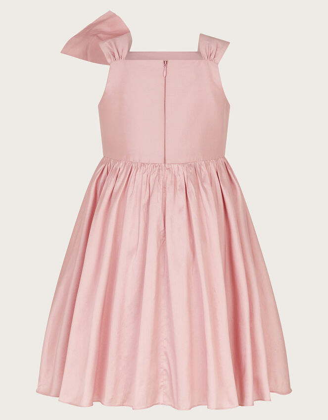 Freya Bow Detail Taffeta Dress, Pink (PINK), large
