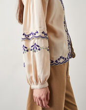 East Cresta Long Sleeve Embroidered Blouse, Ivory (IVORY), large