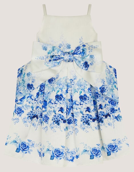 Baby Rose Print Bow Party Dress, Multi (MULTI), large