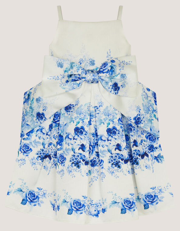 Baby Rose Print Bow Party Dress, Multi (MULTI), large