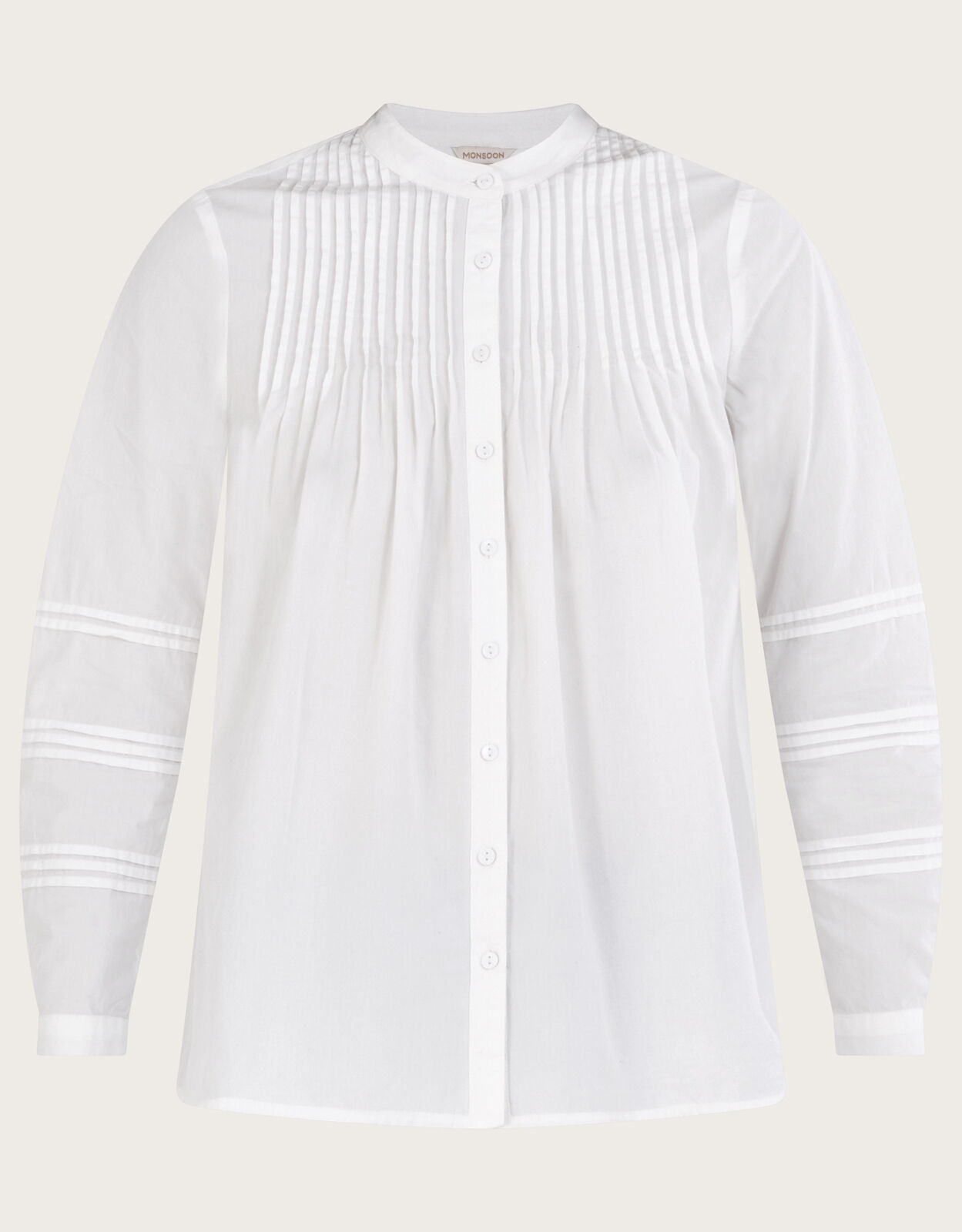Pintuck Detail Longline Blouse White | Tops & T-shirts | Monsoon