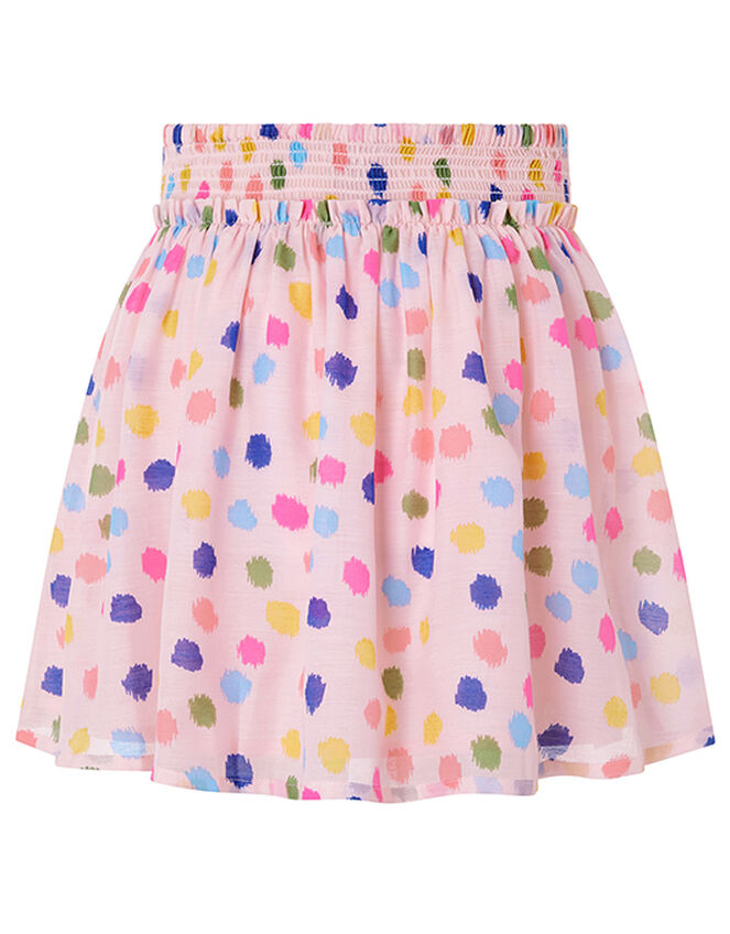 Naomi Colourful Splodge Skirt, Pink (PALE PINK), large
